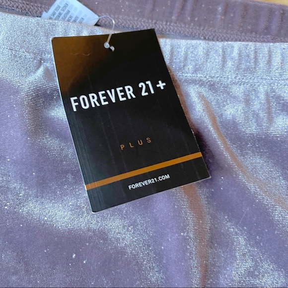 NWT Forever 21 Plus Crushed Velvet Strapless Bodysuit Lavender Silver Sparkles - Picture 6 of 7